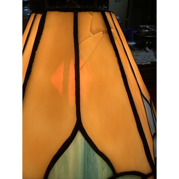 Vintage Tulip Heyco 31194 Glass Single Light Ascent Table Lamp Tiffany Style - Picture 2 of 12